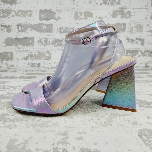 New BP. Parrker Platform Purple Metallic Party Heel Sandals B377 - Picture 1 of 14